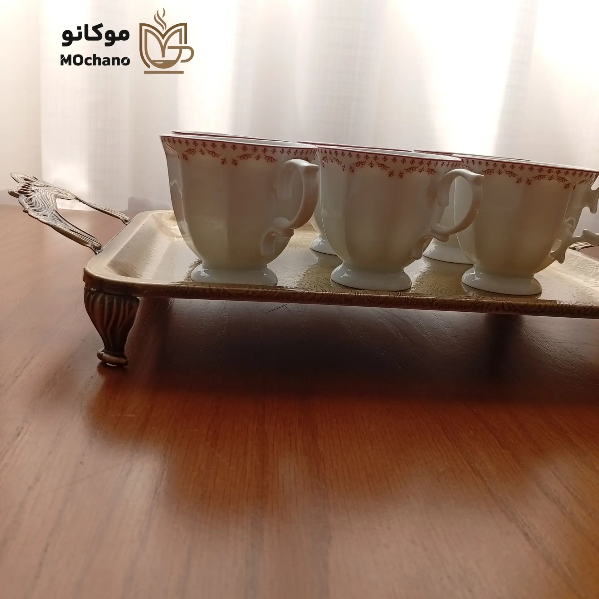 سینی پذیرایی آنتیک مدل رز سایز متوسط - تصویر 6