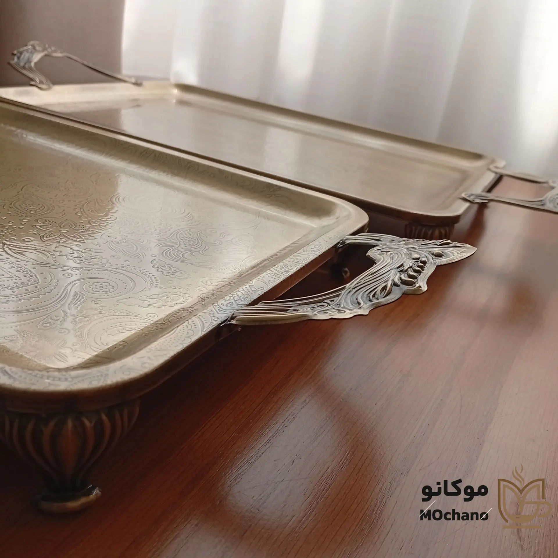 سینی پذیرایی آنتیک مدل رز سایز متوسط - تصویر 7